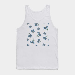 Light Blue Floral Pattern Design Tank Top